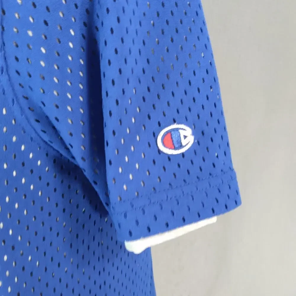 Champion shirt men's medium dual-layer reversible‎ blue grey mesh outdoor sports - Picture 7 of 13